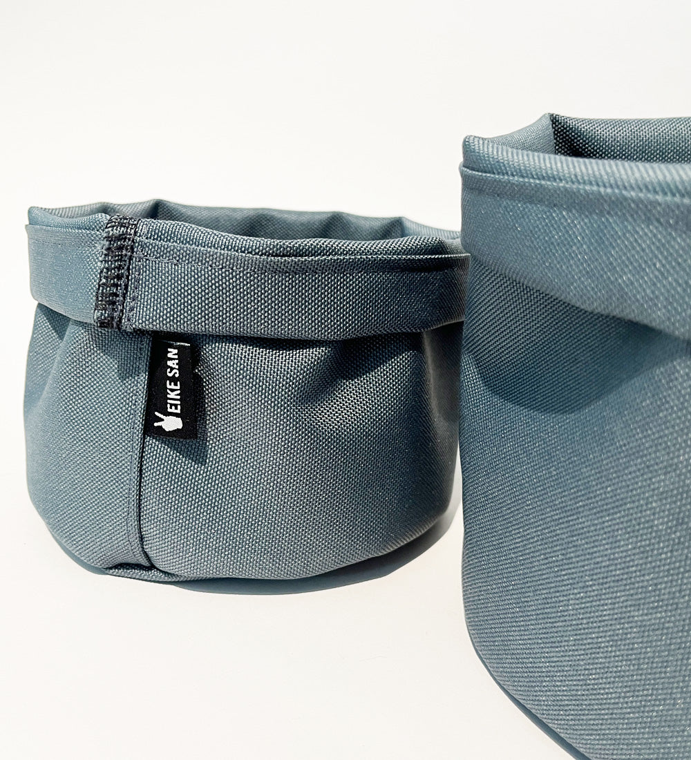 Blumenpötte im Doppelpack | Blaugrau